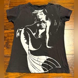 Vintage Disney Little Mermaid T-Shirt Women Size Small-Medium Black/White